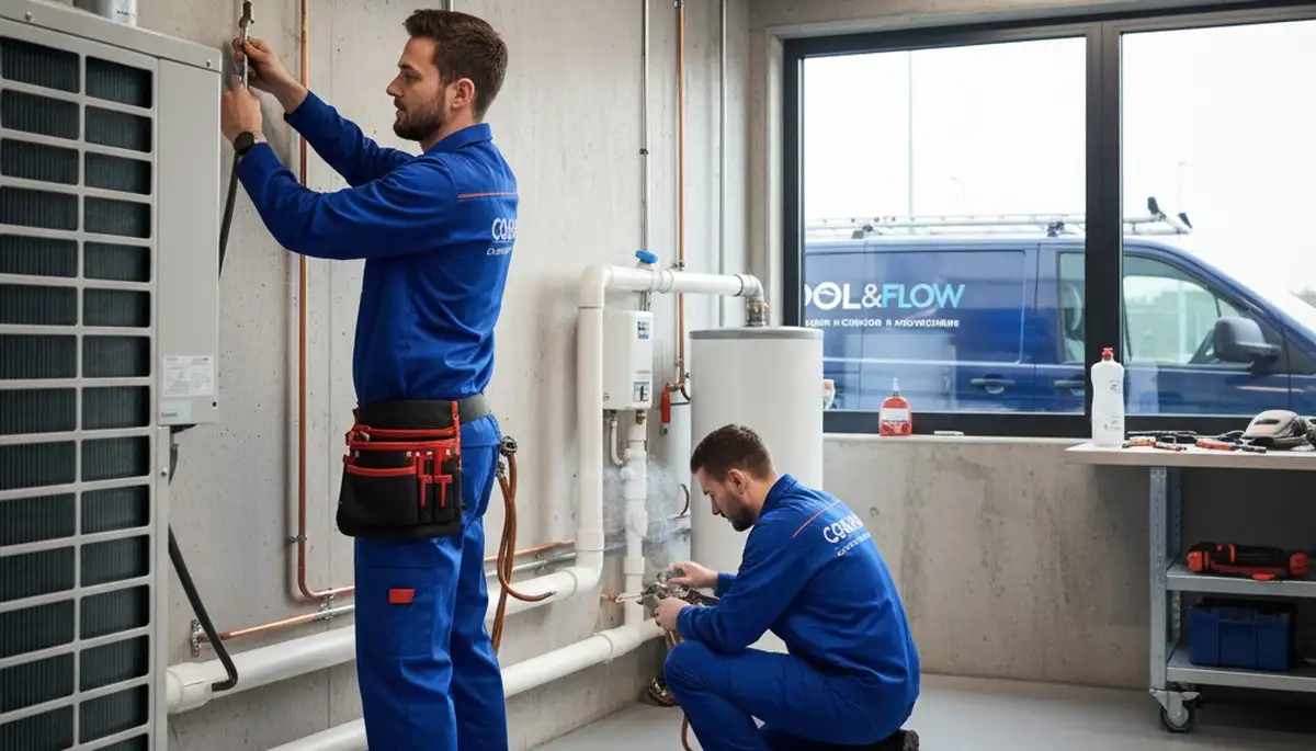 Professional plumbing repair technician fixing pipes in Raleigh, NC for Five Star Cooling services
